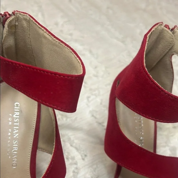 Christian Siriano Red Strappy Heels - Picture 6 of 14